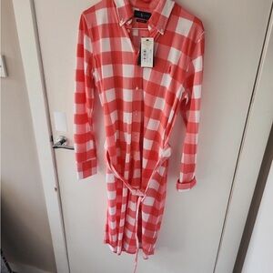 Ralph Lauren Pink and White Checkered Oxford Shirt